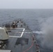 Sailors aboard the USS Howard conduct a live fire exercise in the Pacific Ocean