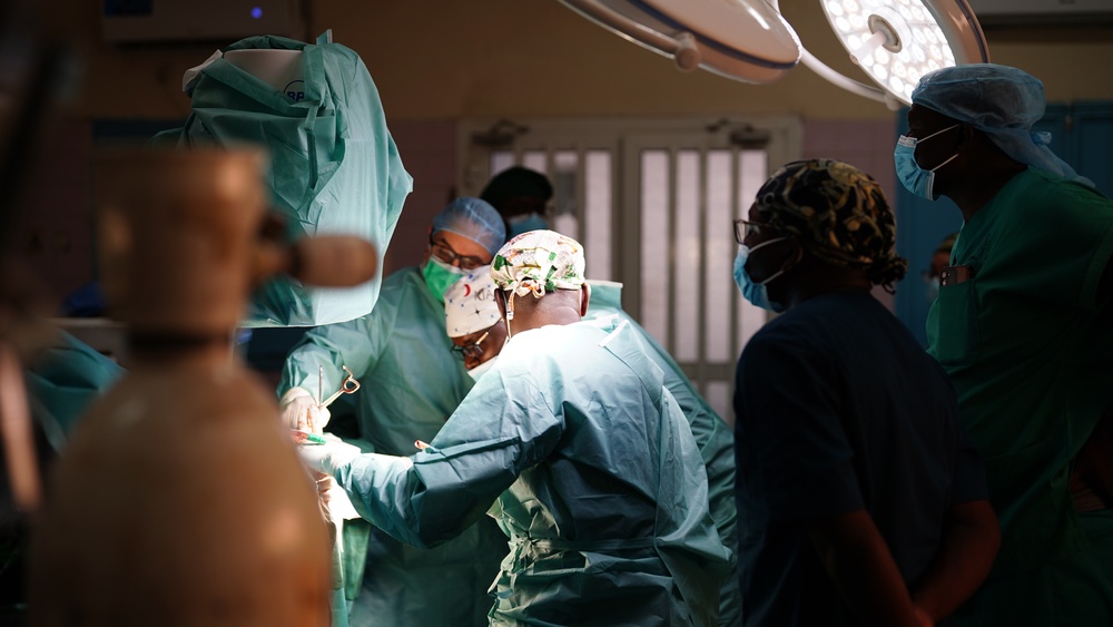 American and Chadian military orthopedic surgeons work together during medical exercise