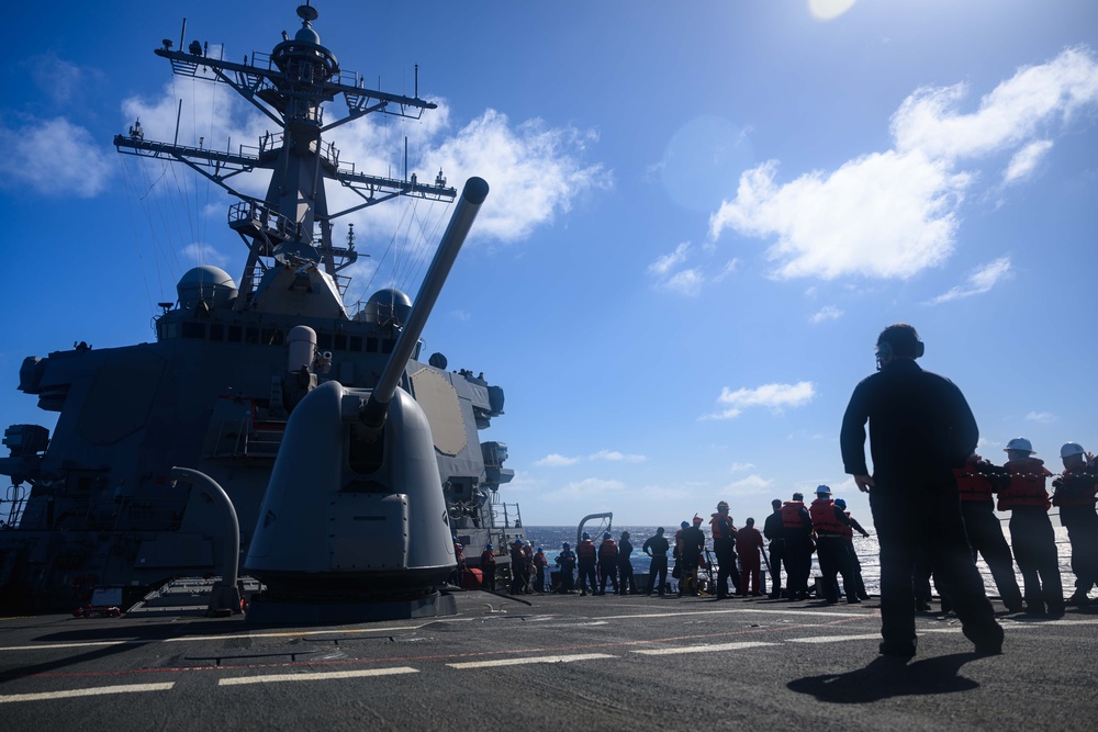 Man Overboard Drill onboard USS Curtis Wilbur (DDG 54)