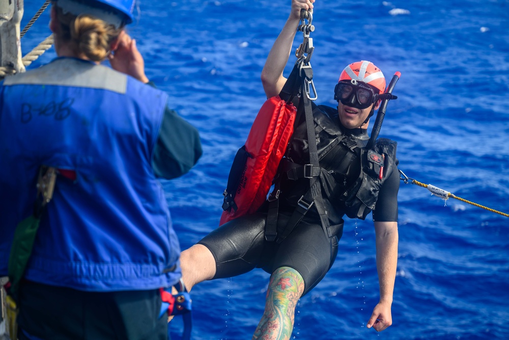 Man Overboard Drill onboard USS Curtis Wilbur (DDG 54)