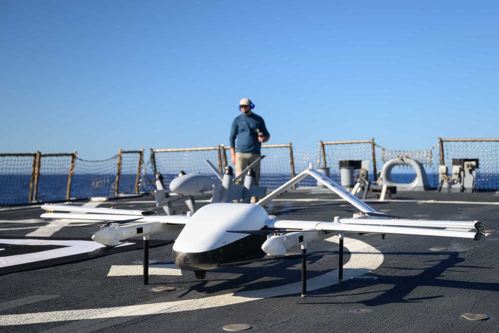 UAS Launches from USS Curtis Wilbur