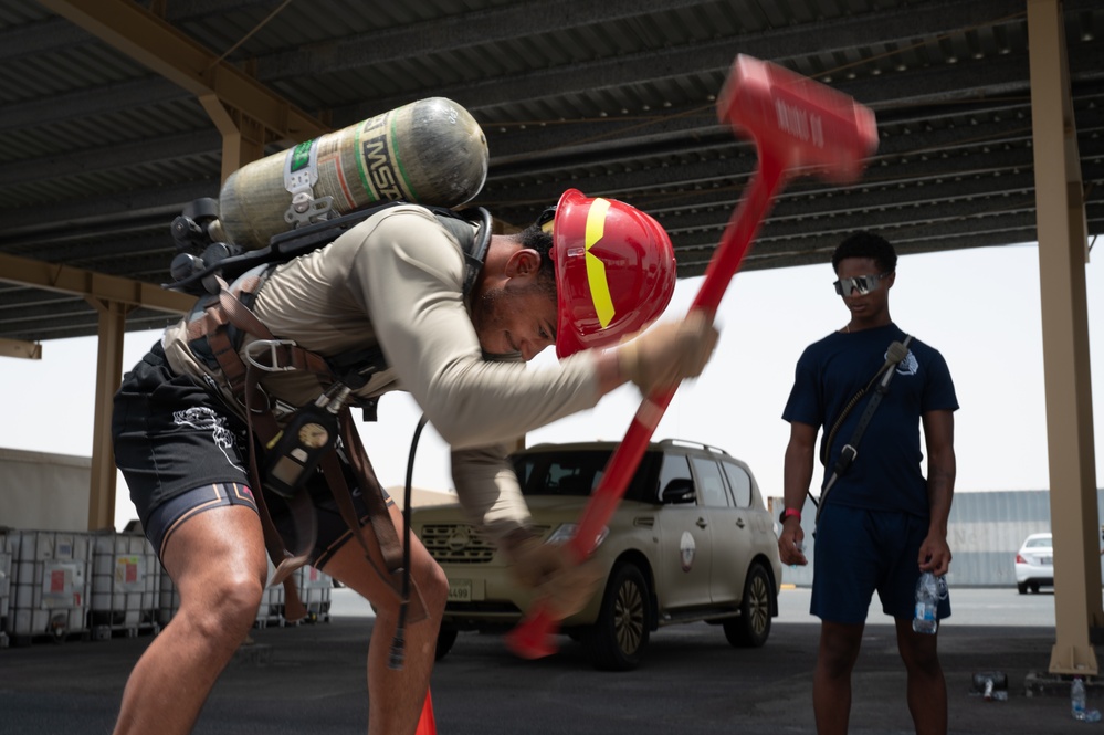 379th AEW Airmen boost resilience during fire muster