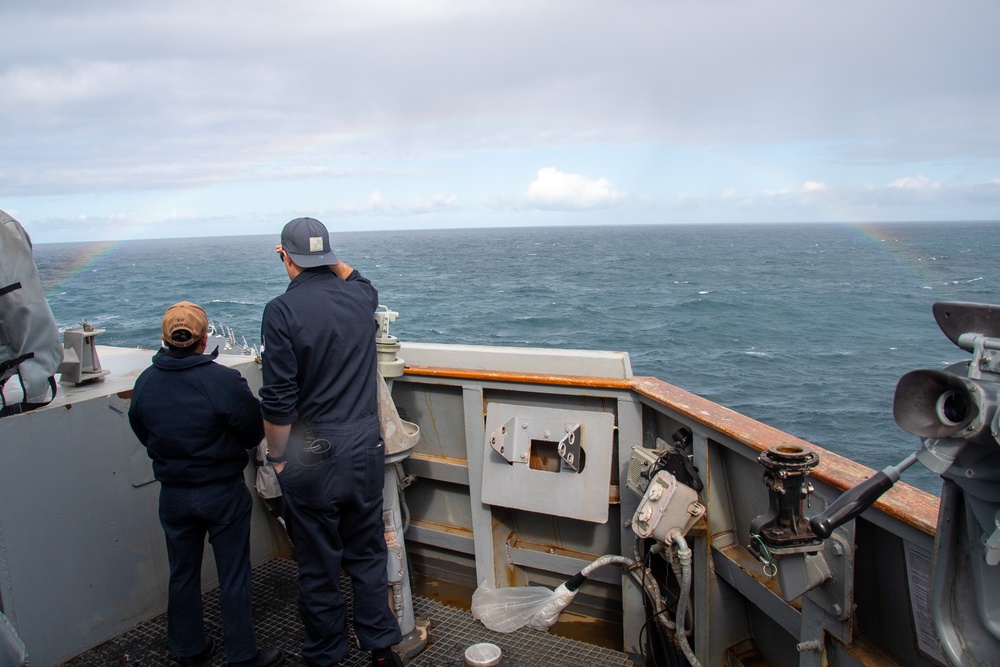 Sailors Watch Rainbow