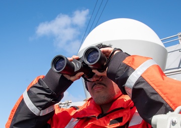 Sailor Stands Port Lookout