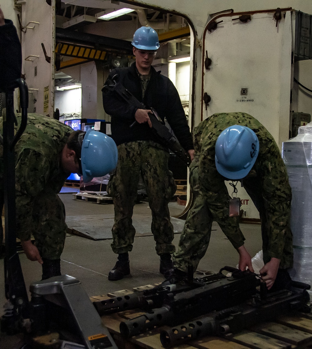 Sailors Perform Weapons Transfer