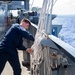 USS Ronald Reagan (CVN 76) conducts a fueling-at-sea and replenishment-at-sea with USNS Rappahannock (T-AO 204) and USNS Cesar Chavez (T-AKE 14)