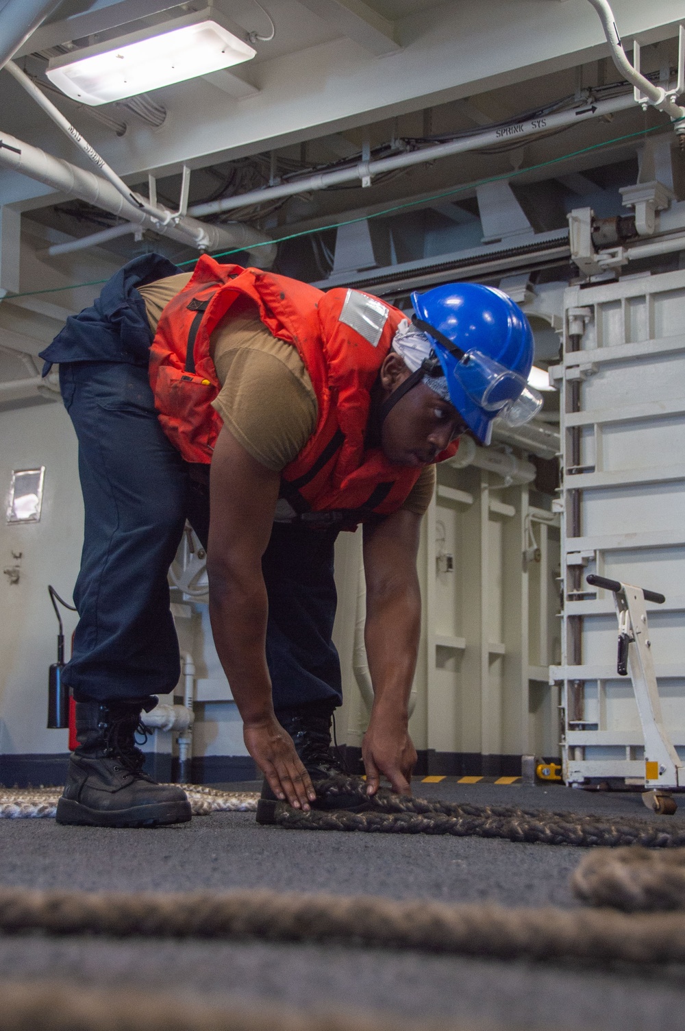 USS Ronald Reagan (CVN 76) conducts fueling-at-sea and replenishment-at-sea with USNS Rappahannock (T-AO 204) and USNS Cesar Chavez (T-AKE 14)