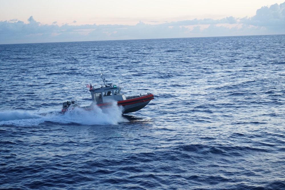 Coast Guard Cutter Stone operates in the Florida Straits