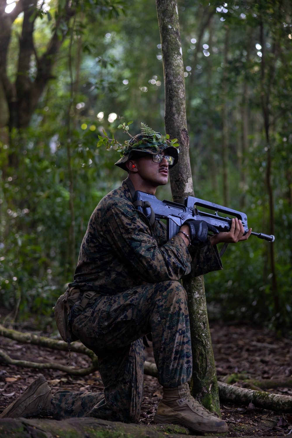 U.S. Marines with 1st MARDIV rehearse jungle reconnaissance patrols during Marara 24