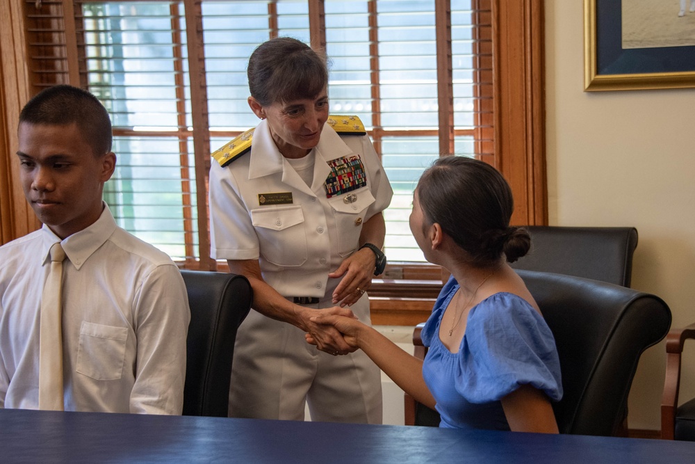 2024 USNA Superintendent Vice Adm. Davids Welcomes Incoming International Students