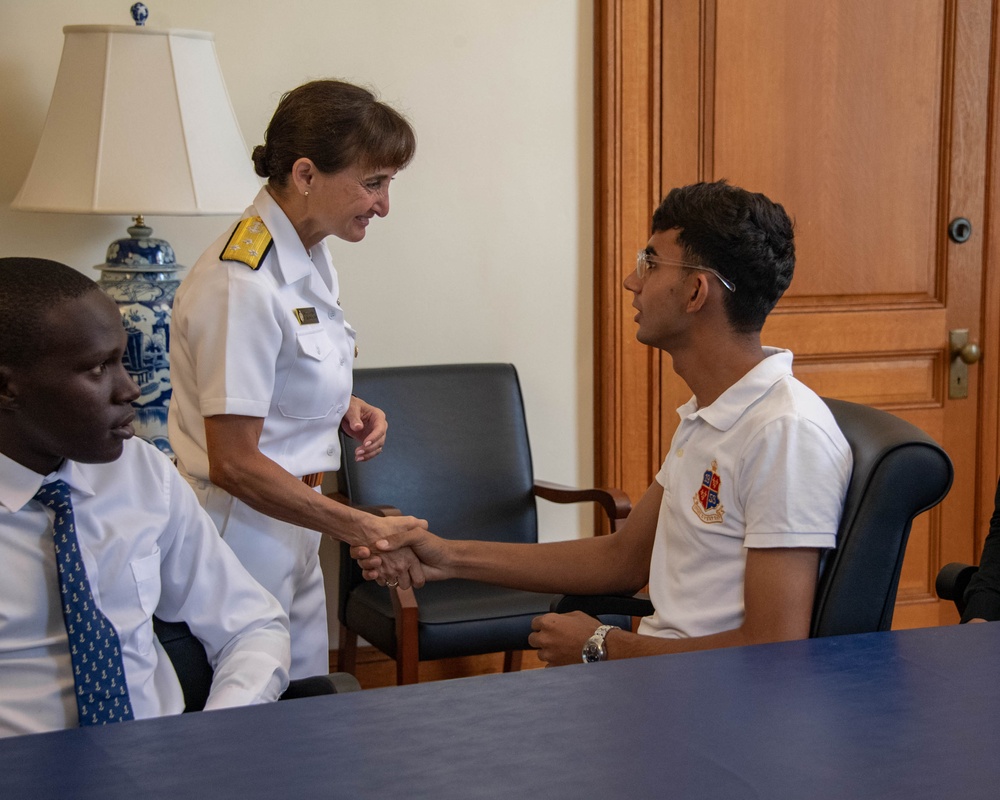 2024 USNA Superintendent Vice Adm. Davids Welcomes Incoming International Students