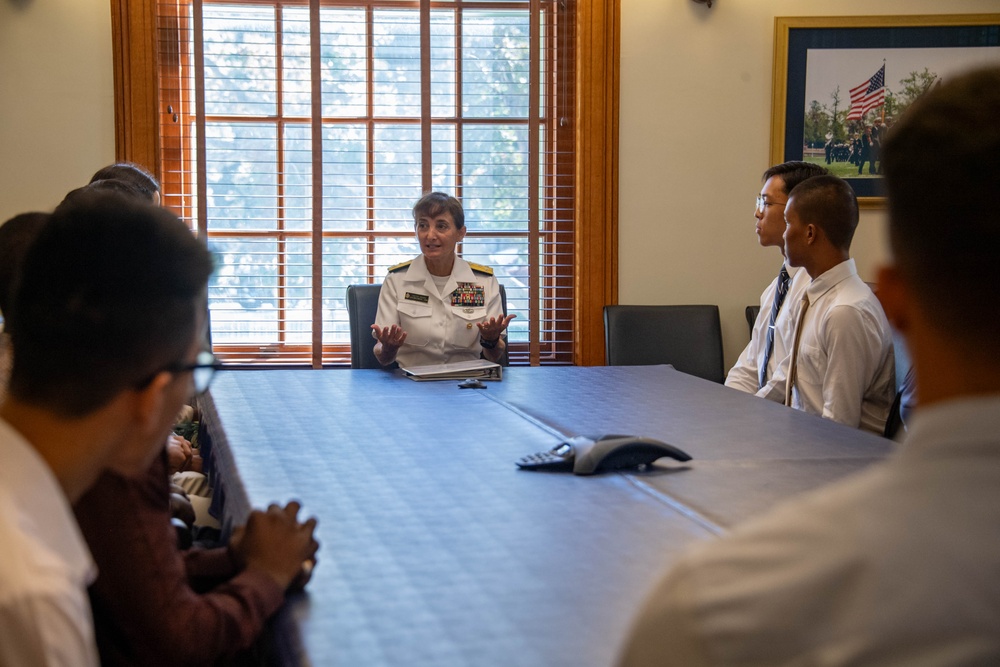 2024 USNA Superintendent Vice Adm. Davids Welcomes Incoming International Students