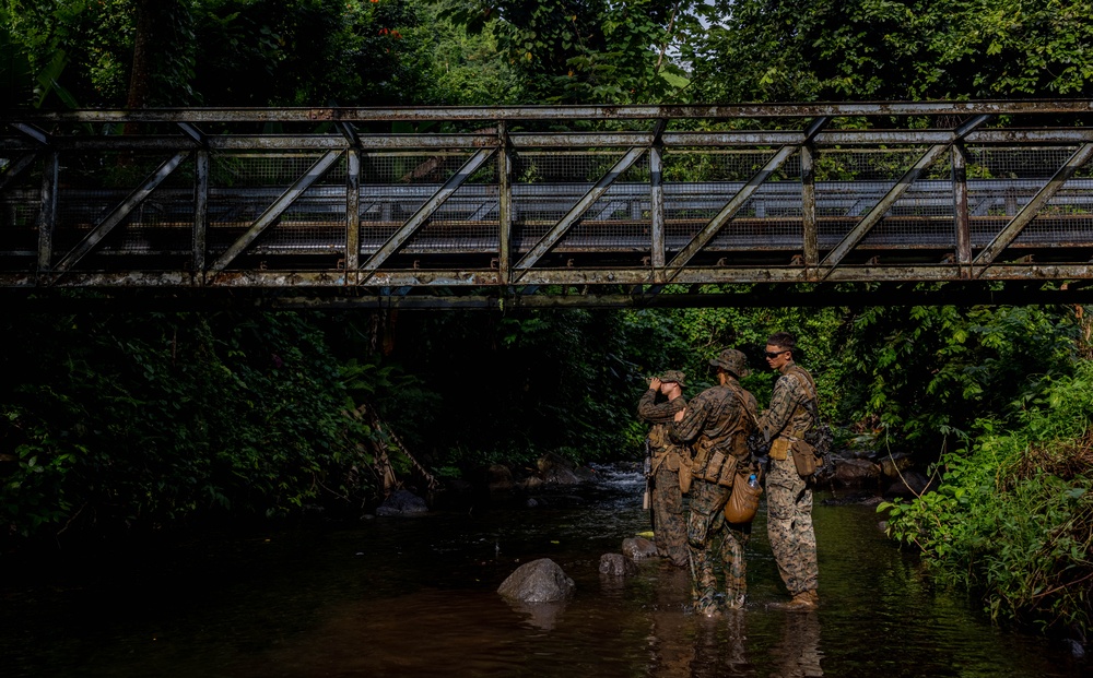 U.S. Marines rehearse route reconnaissance during Marara 24