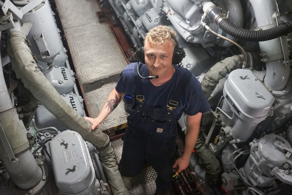 Coast Guard Cutter Stone operates in the Atlantic Ocean
