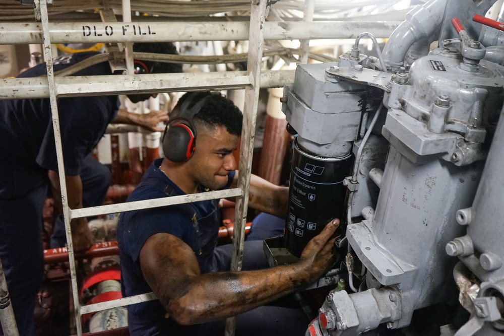 Coast Guard Cutter Stone operates in the Atlantic Ocean