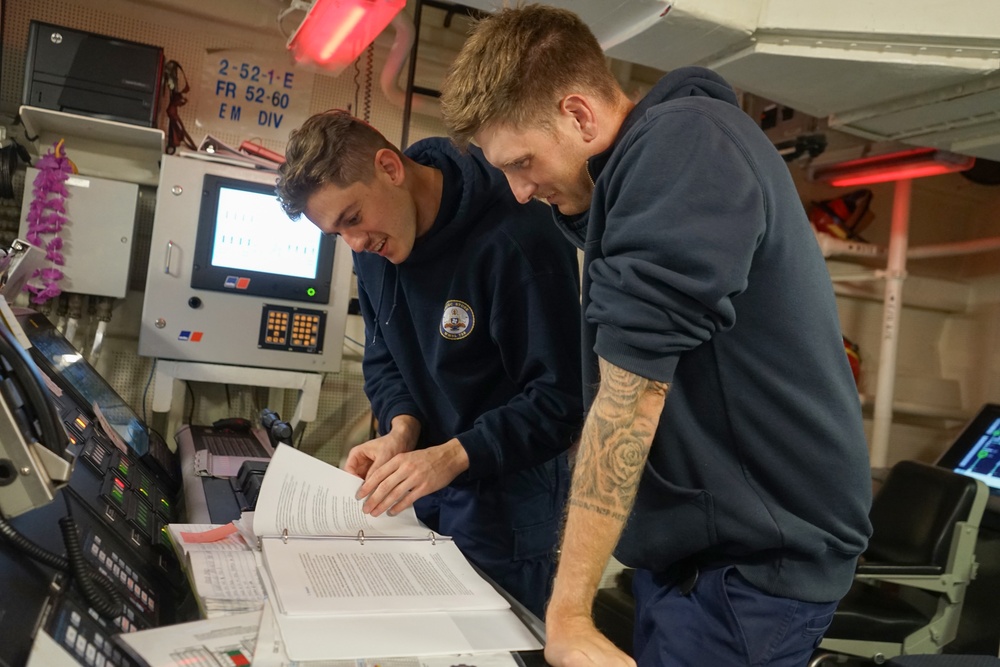 Coast Guard Cutter Stone operates in the Atlantic Ocean