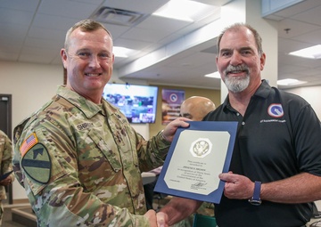 Soldier and Civilians recognized by 1st TSC commanding general