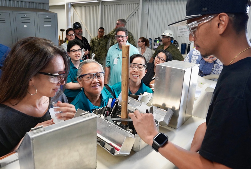 Honolulu Community College Staff Visit Apprentices at Pearl Harbor