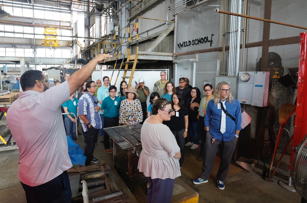 Honolulu Community College Staff Visit Apprentices at Pearl Harbor