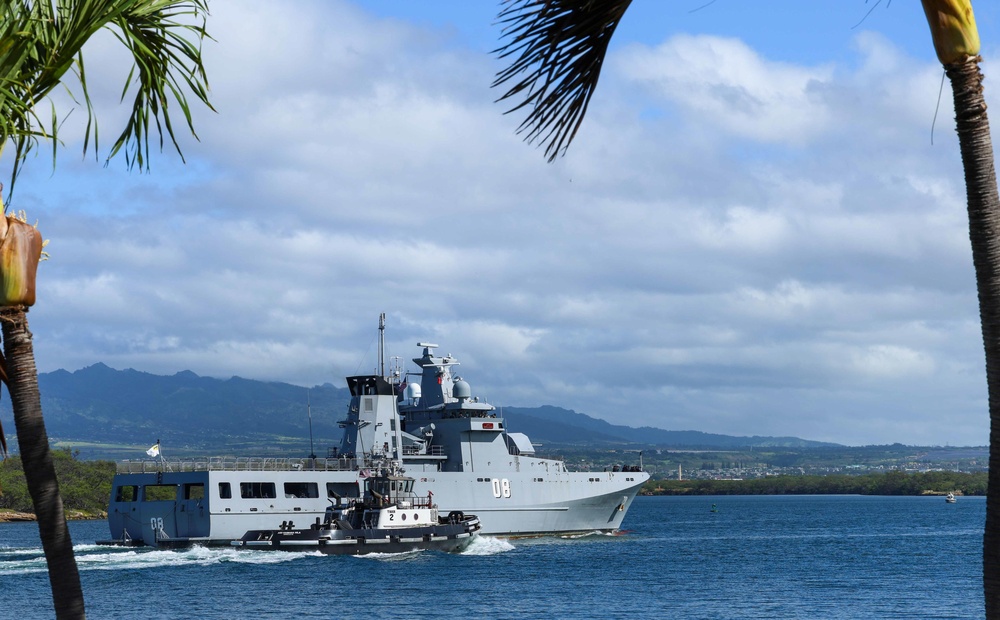 Royal Brunei Navy KDB Darulaman (08) Arrives at Pearl Harbor for RIMPAC 2024