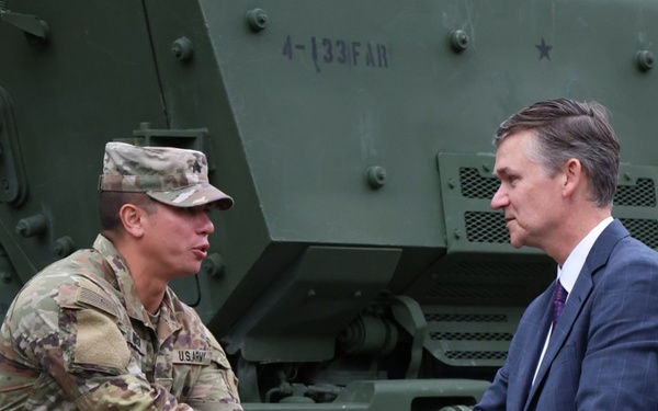 Honorable Douglas R. Bush visits U.S. Army soldiers at EUROSATORY 2024