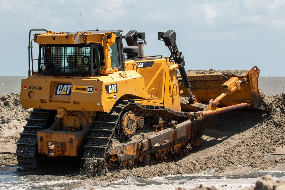 Renourishment Work Continues On Folly Beach