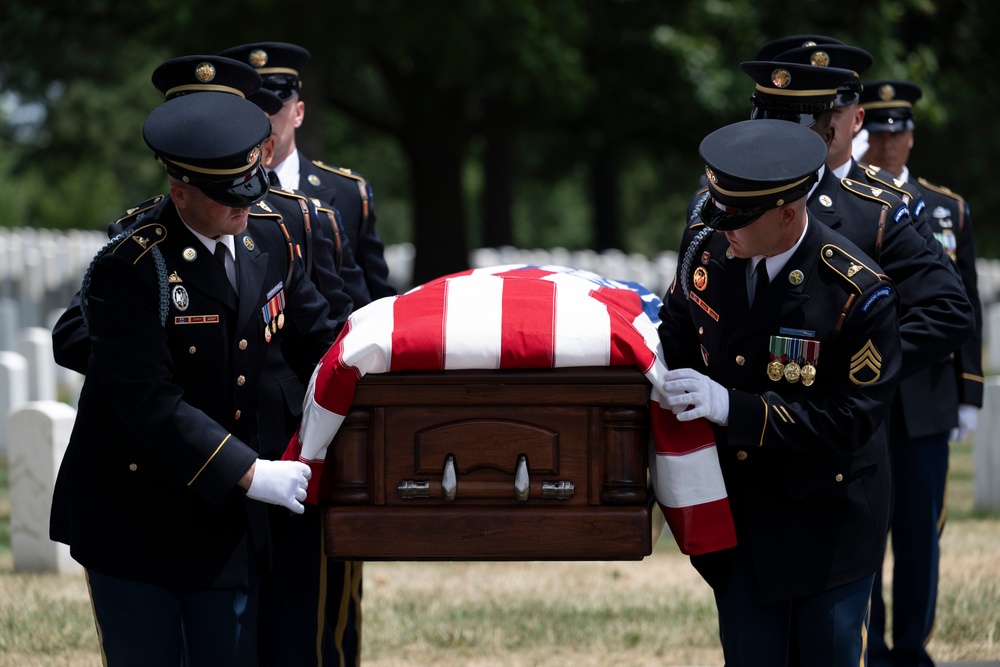 Military Funeral Honors with Funeral Escort are Conducted for Retired U.S. Army Col. James Snodgrass in Section 78