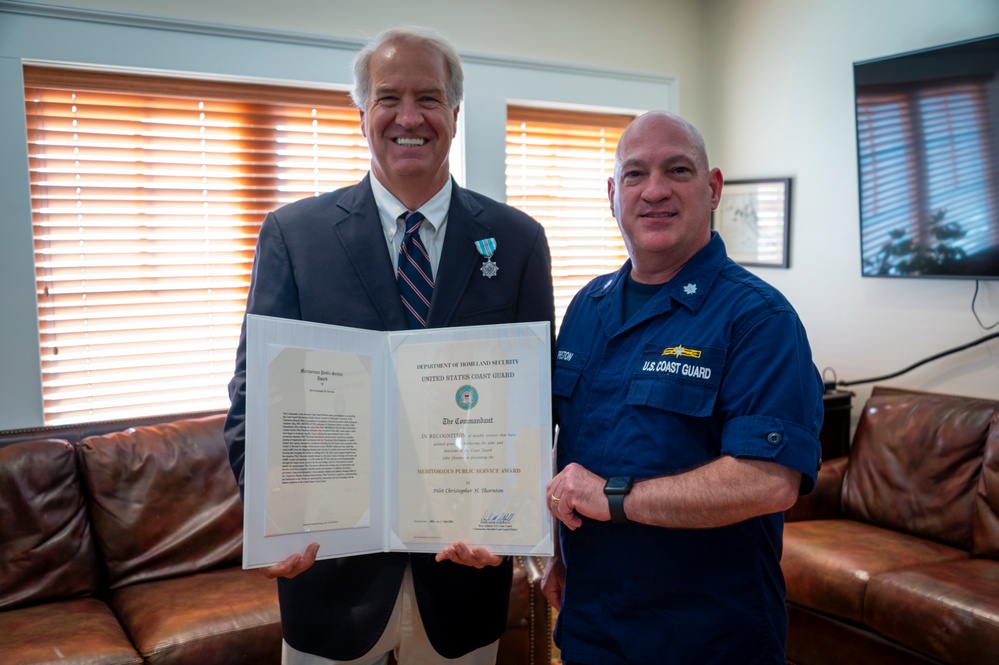 Coast Guard presents Charleston Harbor Pilot with Public Service Award