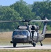 UH-60 Black Hawk Helicopters fly around Fort Indiantown Gap