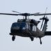 UH-60 Black Hawk Helicopters fly around Fort Indiantown Gap