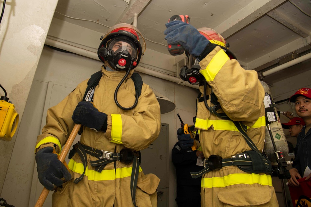 Sailors Practice Fire-Fighting