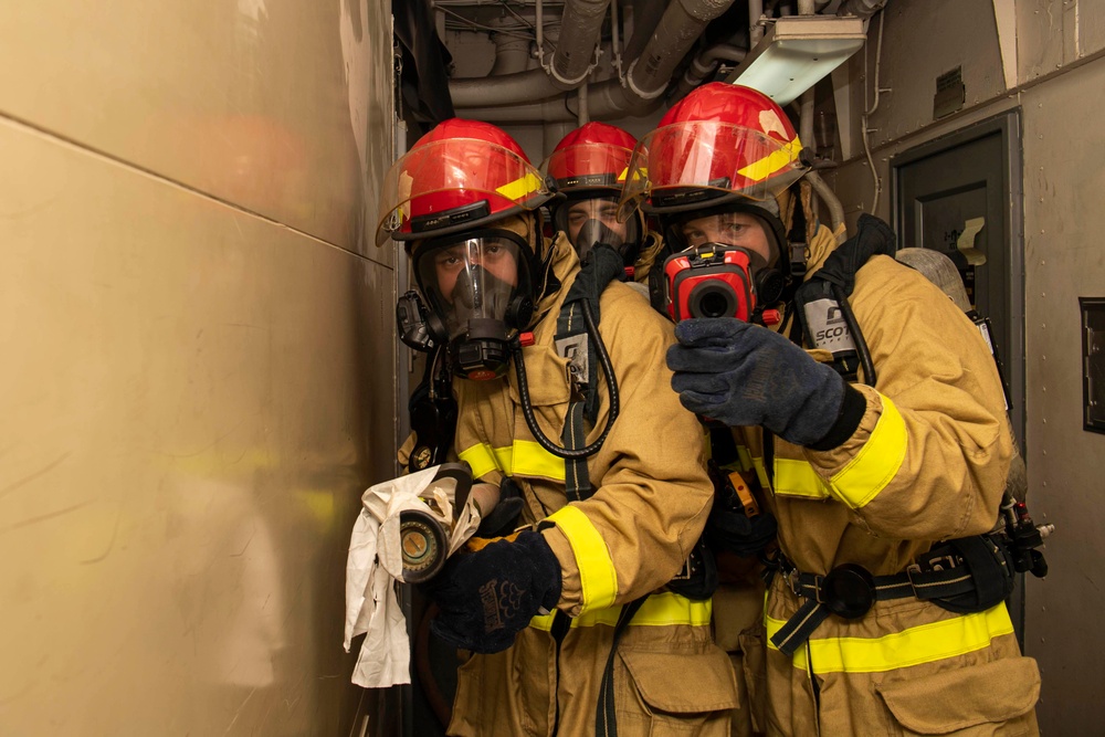 Sailors Practice Fire-Fighting