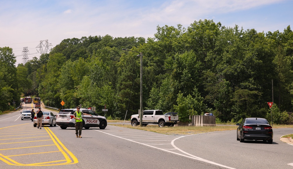 Russell Road brush fire near Quantico