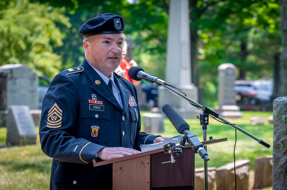 CTNG helps unveil burial marker for Civil War Soldier, parents’ refurbished gravestone