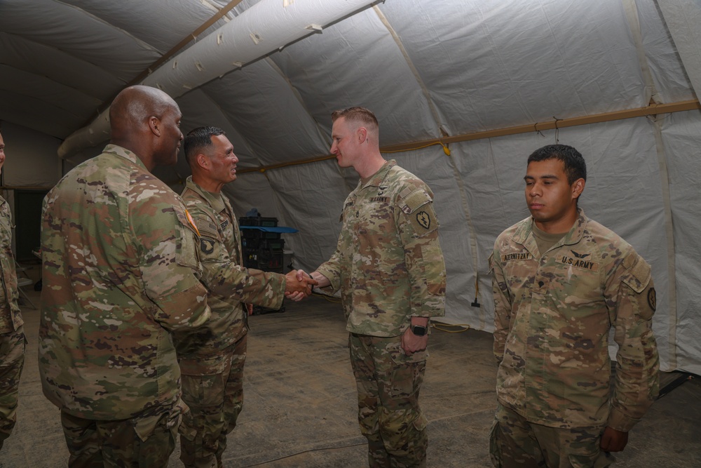 Lt. Gen. Xavier Brunson visit United States Army Pacific soldiers during JPMRC-X