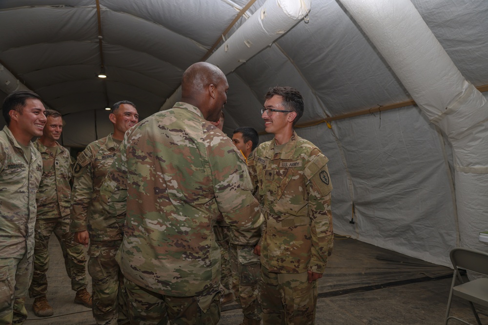 Lt. Gen. Xavier Brunson visit United States Army Pacific soldiers during JPMRC-X