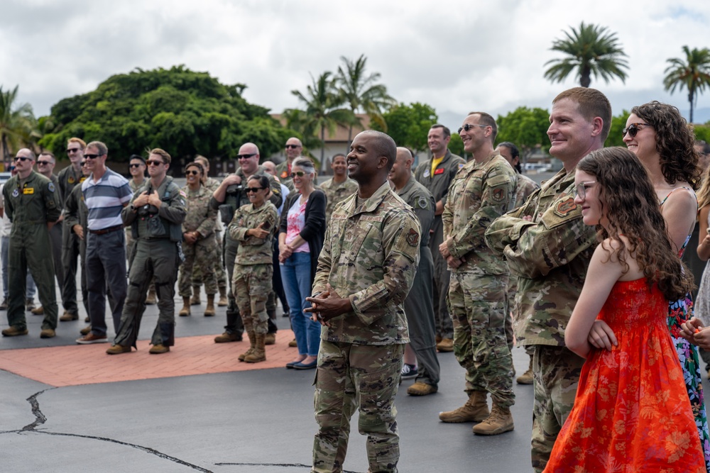 Col. Keith Young, 15th Wing deputy commander's fini flight and retirement ceremony