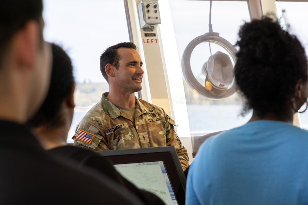 Chief Warrant Officer 3 Nicholas conducts LSV tours with distinguish visitors