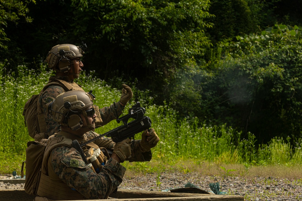 U.S. Marines hold a 40mm grenade launcher range during Korea Viper 24.2