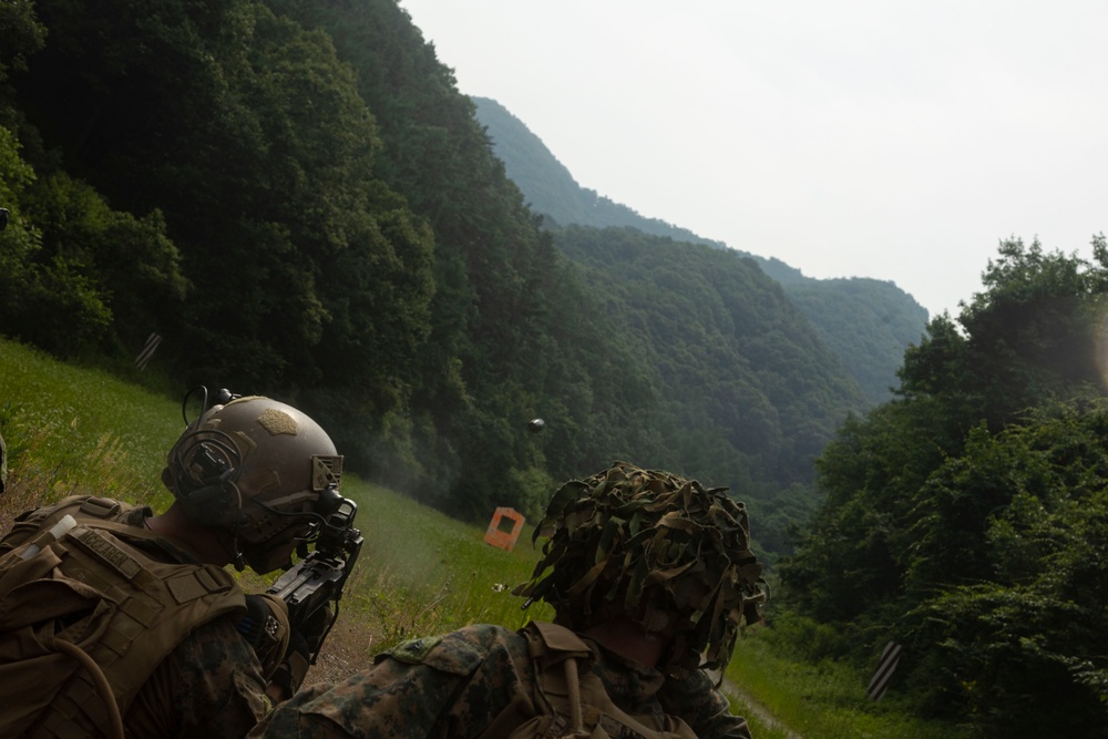 U.S. Marines hold a 40mm grenade launcher range during Korea Viper 24.2