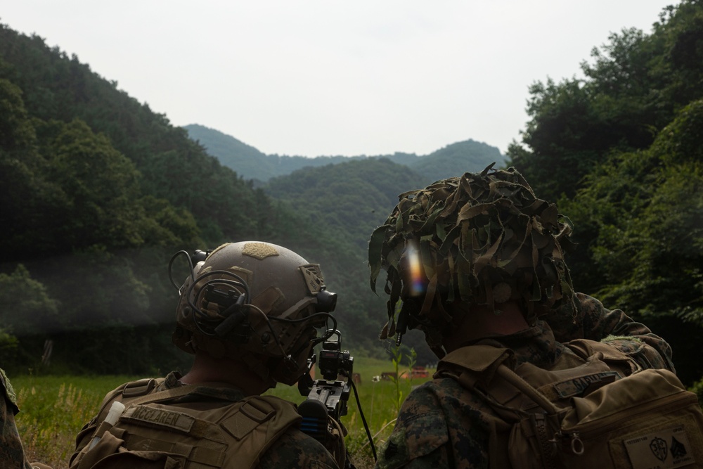U.S. Marines hold a 40mm grenade launcher range during Korea Viper 24.2
