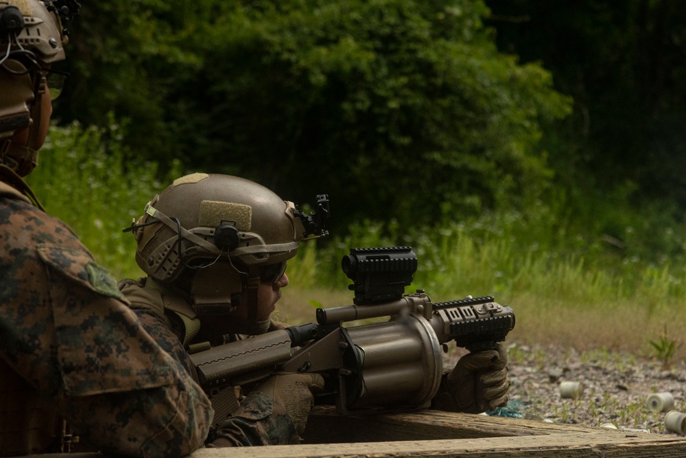 U.S. Marines hold a 40mm grenade launcher range during Korea Viper 24.2