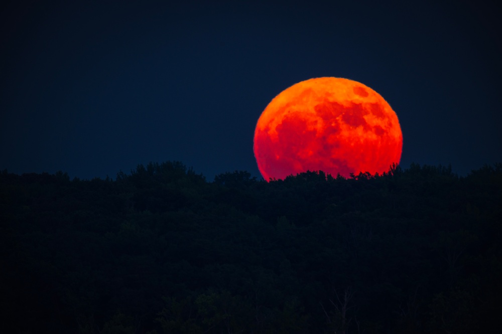 Strawberry Moon Rises over Marine Corps Base Quantico