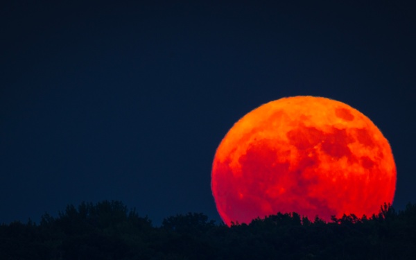 Strawberry Moon Rises over Marine Corps Base Quantico
