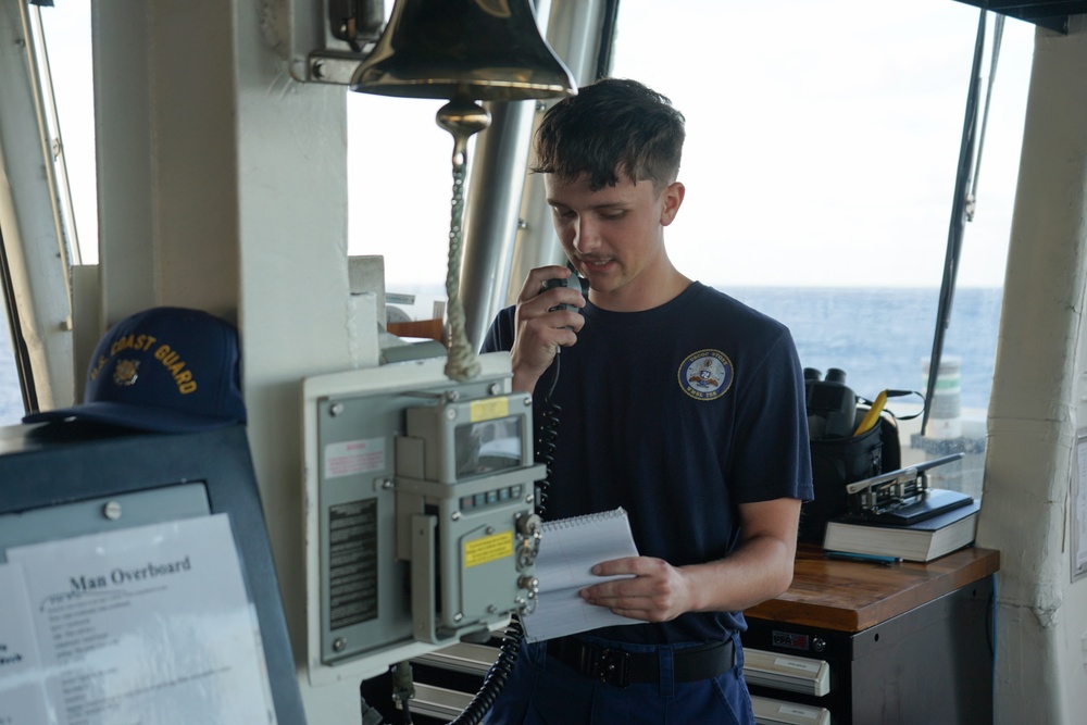 US Coast Guard Cutter Stone conducts operations in the Atlantic Ocean