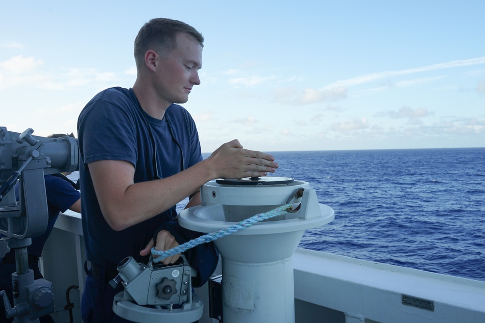 US Coast Guard Cutter Stone conducts operations in the Atlantic Ocean