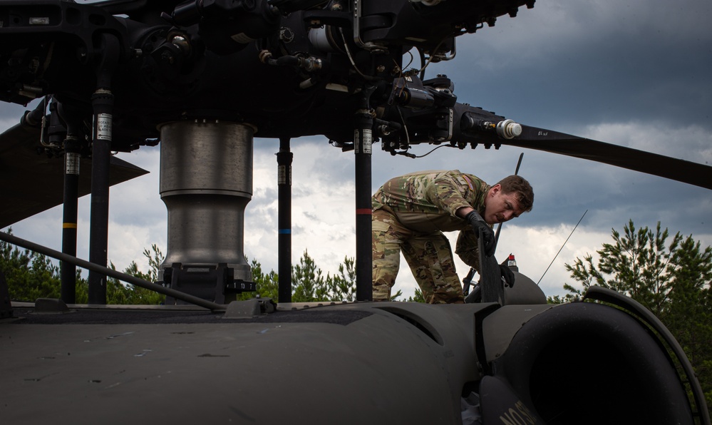 1-131st Aviation Regiment conducts aerial gunnery training at Camp Shelby