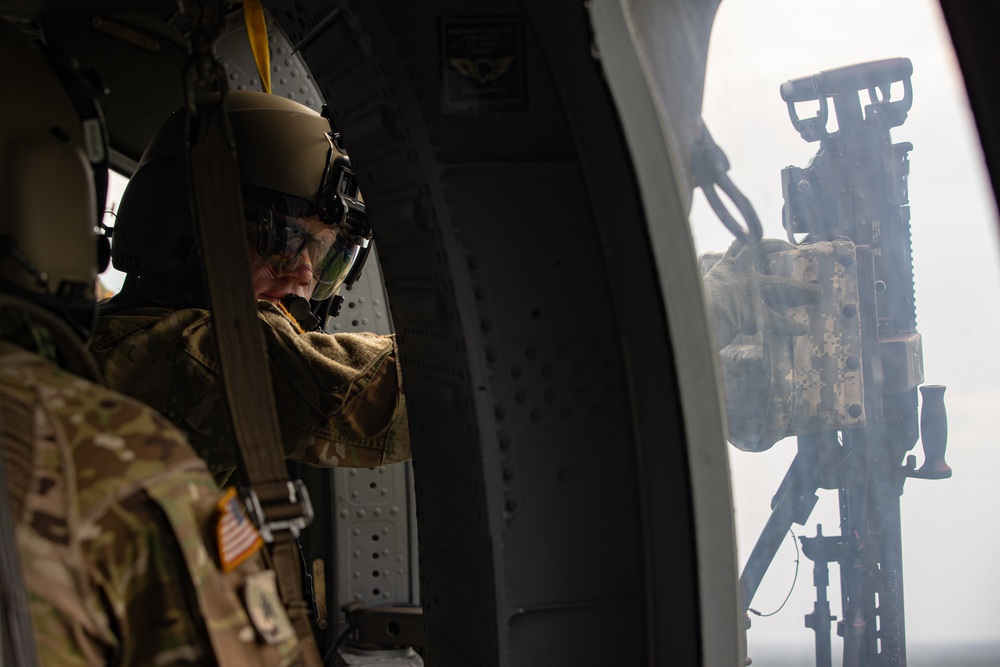 1-131st Aviation Regiment conducts aerial gunnery training at Camp Shelby