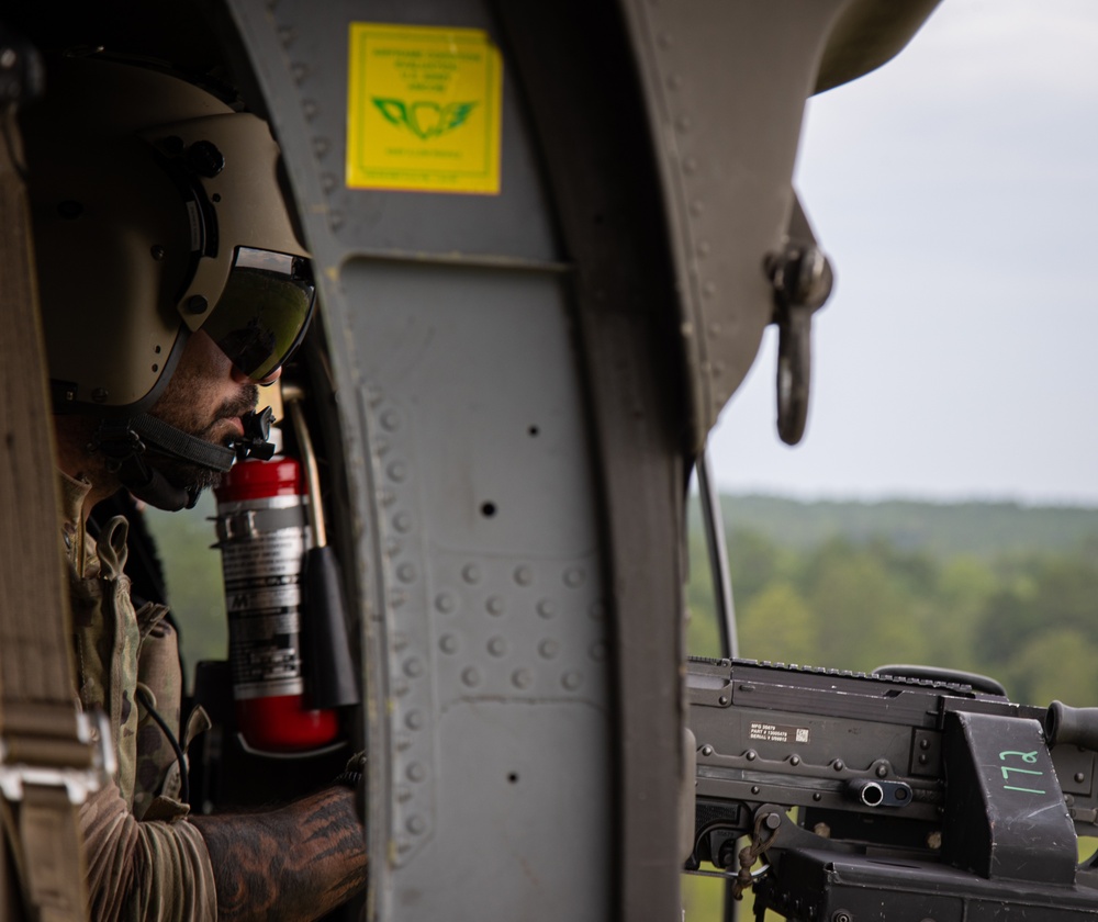 1-131st Aviation Regiment conducts aerial gunnery training at Camp Shelby