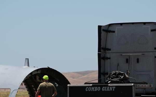 C-5A Galaxy is disassembled and reused for fuselage trainer